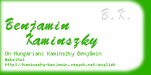 benjamin kaminszky business card